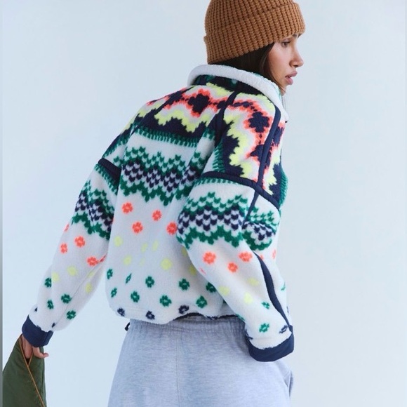 FP Movement Mountain High Printed Half Zip Fleece Size Small - Picture 3 of 5